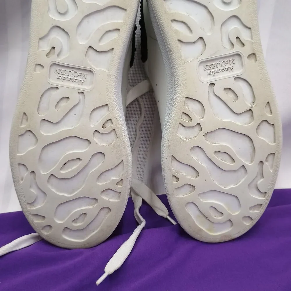 Alexander McQueen Oversized Sneaker in White/jet Black Crystal Embellished